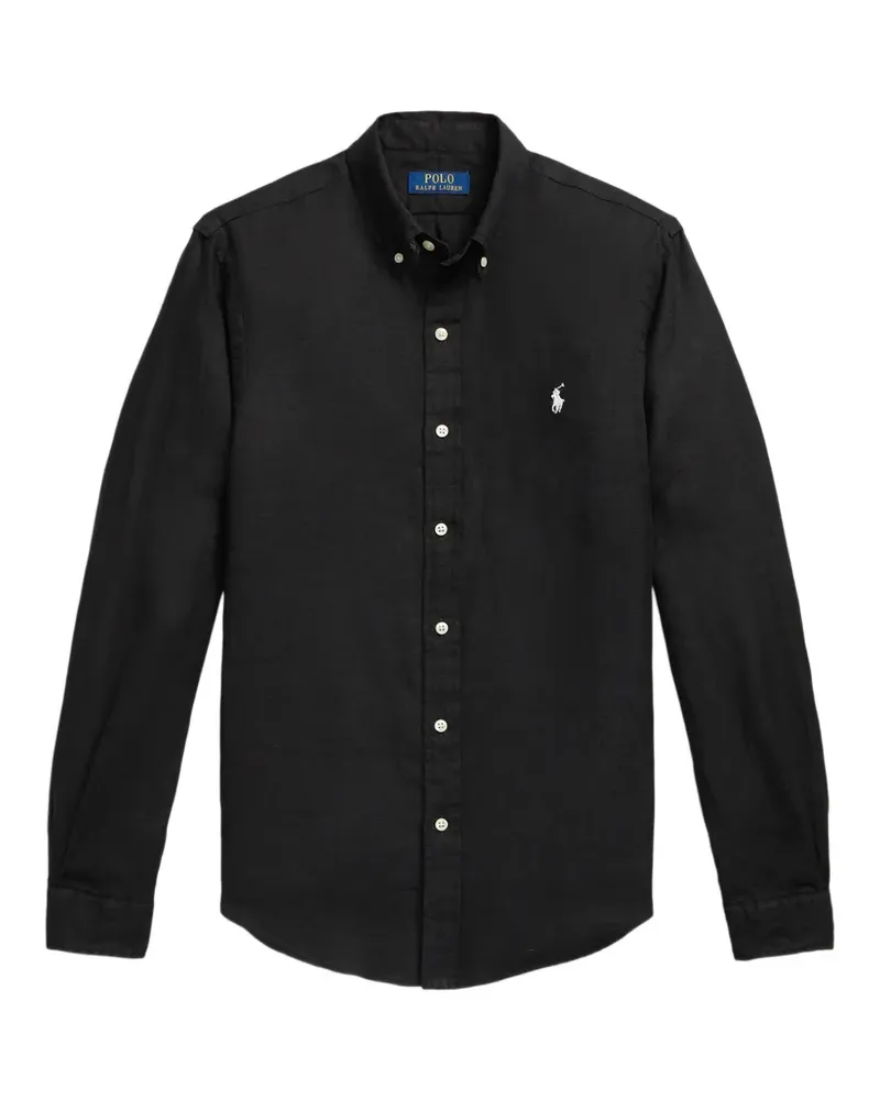 Ralph Lauren Schmales Hemd mit Logo - Schwarz Schwarz