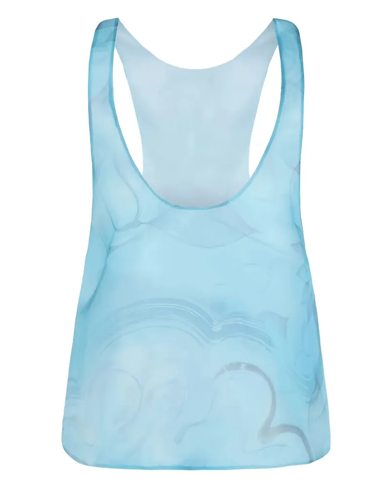 Giorgio Armani Top mit Blumen-Print - Blau Blau