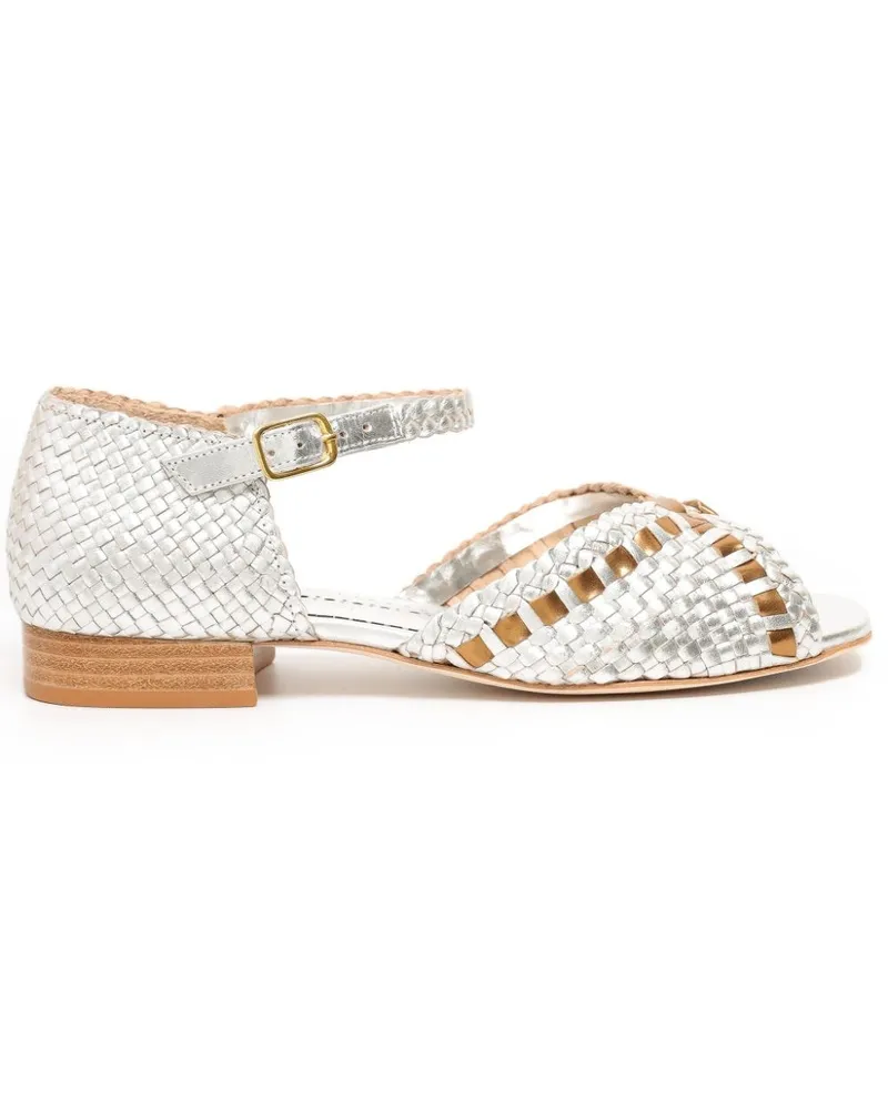 Sarah Chofakian Gewebte Boubourg Sandalen - Weiß Weiß