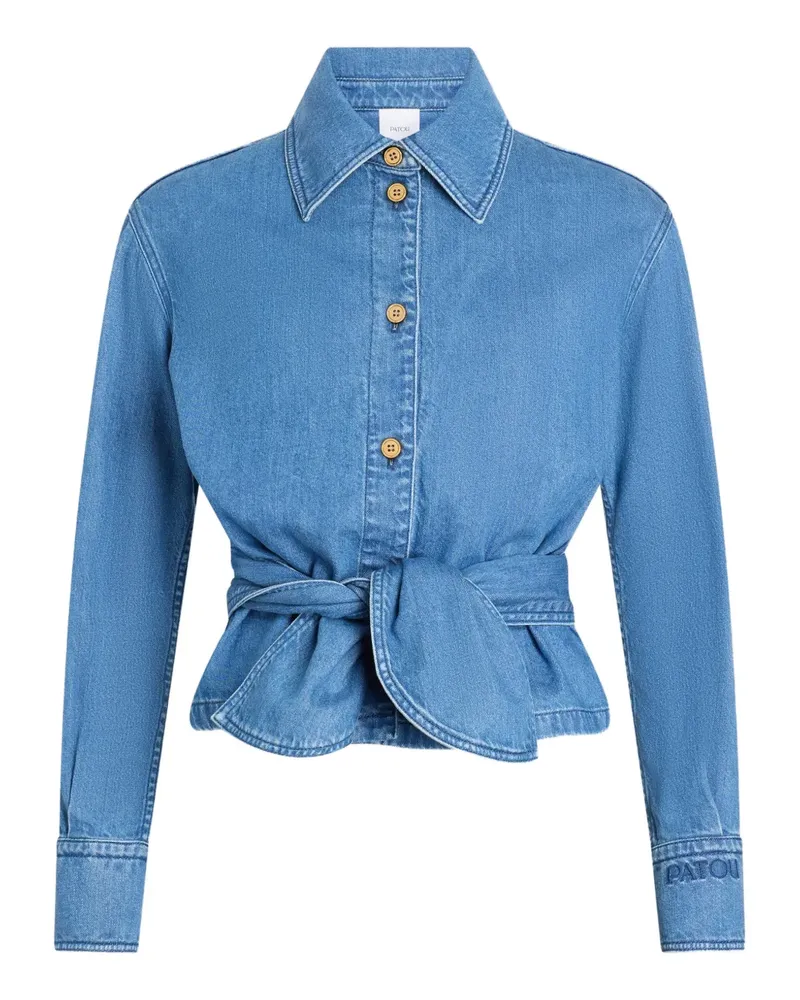 Patou Hemd mit Knotendetail - Blau Blau