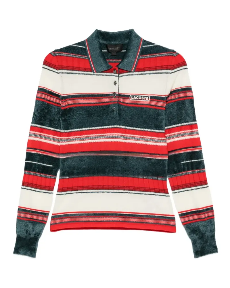 Lacoste Gestreifter Polo-Pullover - Rot Rot