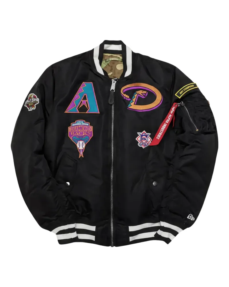 New Era x Alpha Industries wendbare Bomberjacke - Schwarz Schwarz