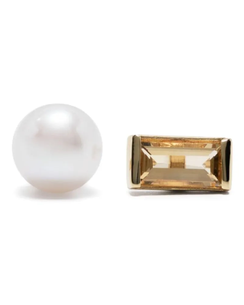 Aliita 18kt Perla Baguette Gelbgoldohringe Gold