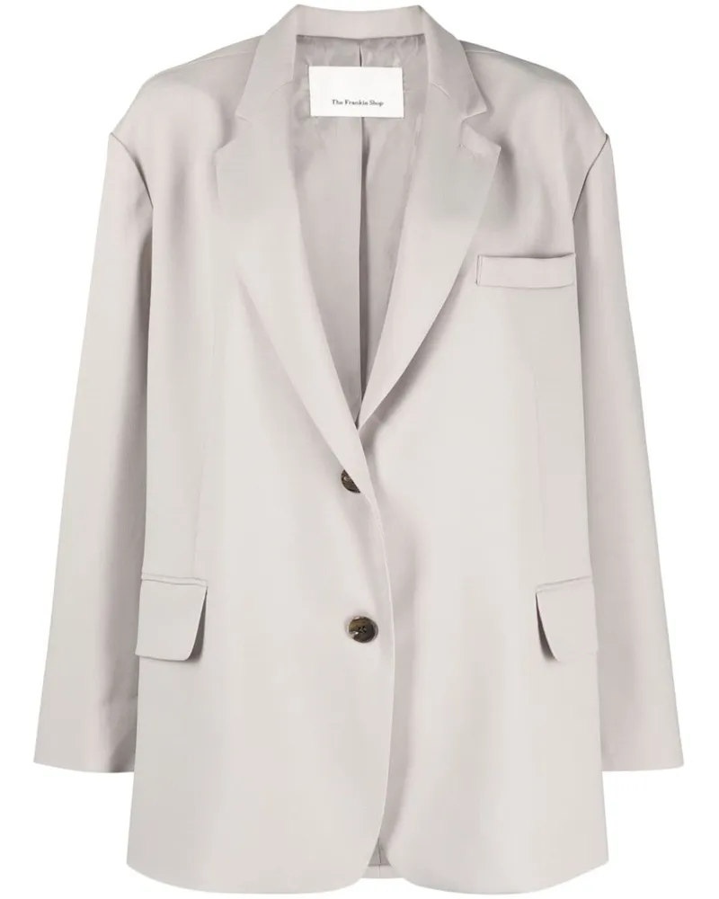 FRANKIE Shop Einreihiger Oversized-Blazer - Grau Grau