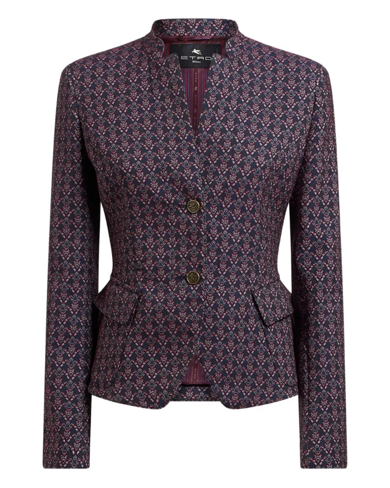 Etro Sakko mit Jacquardmuster - Blau Blau