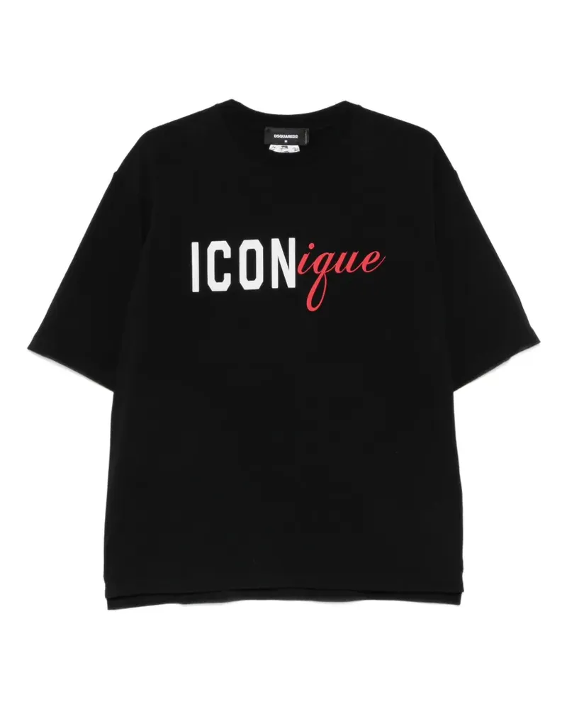 Dsquared2 T-Shirt mit Iconique-Print - Schwarz Schwarz