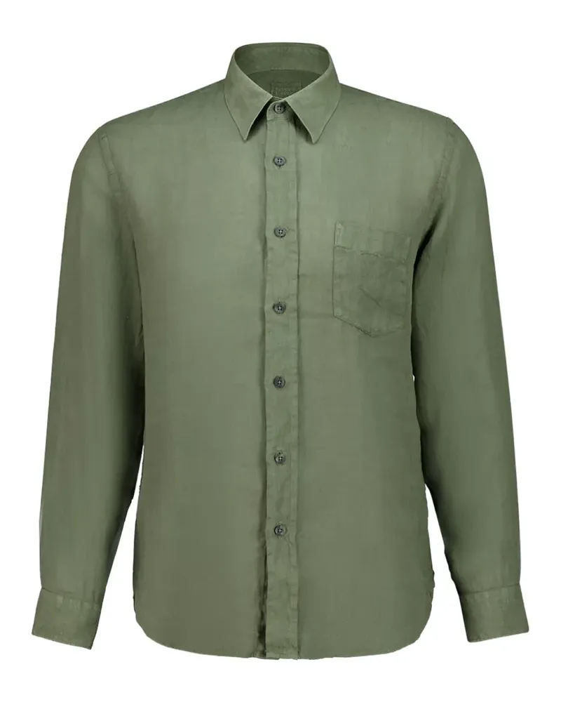 120% Lino chest-pocket long-sleeve shirt - Grün Grün