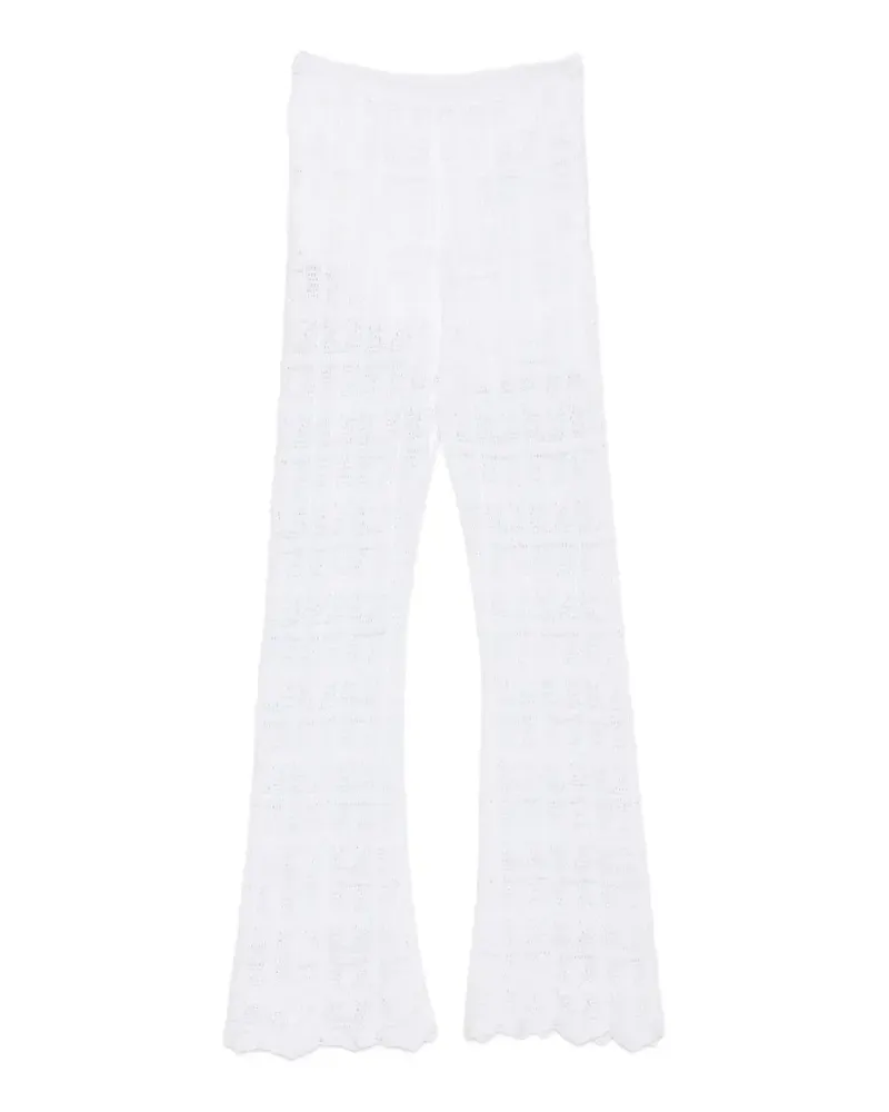 Liviana Conti crochet-knit flared trousers - Weiß Weiß