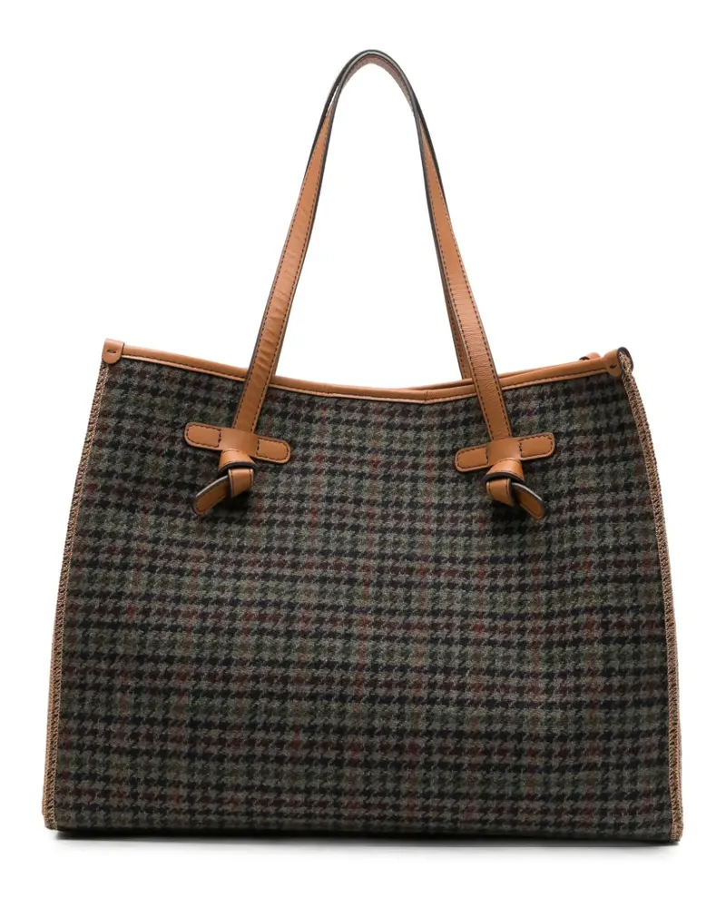 Gianni Chiarini Marcella Tote Bag mit Hahnentrittmuster - Grün Grün