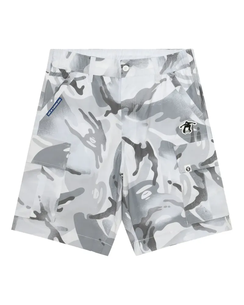 BAPE Shorts mit Camouflage-Print - Weiß Weiß