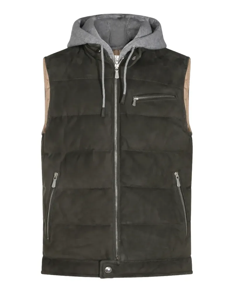 Eleventy quilted hooded gilet - Grün Grün