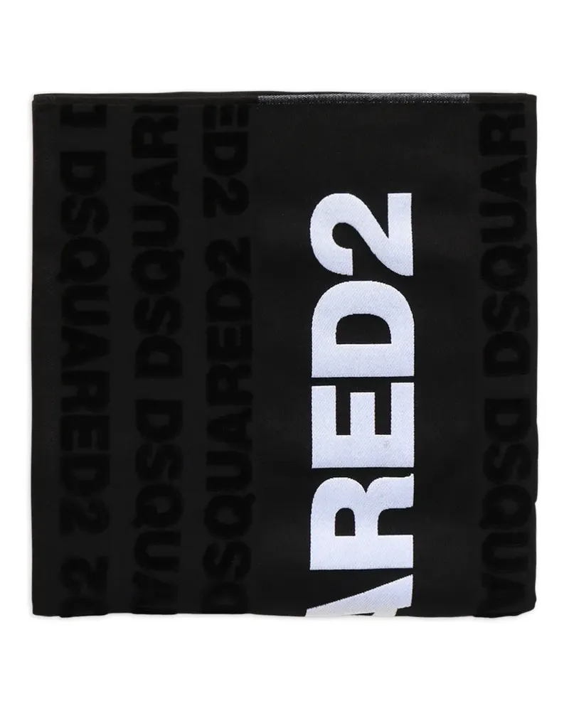 Dsquared2 logo-jacquard beach towel - Schwarz Schwarz