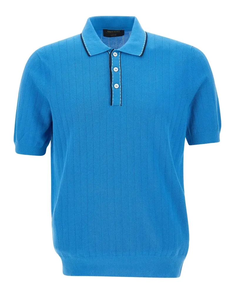 Gran Sasso ribbed-knit polo shirt - Blau Blau