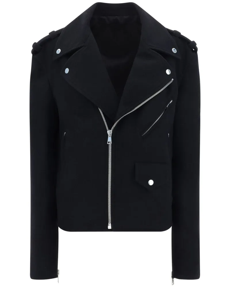 Balmain felted wool biker jacket Schwarz