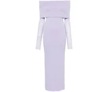 Schulterfreies Kleid aus Feinstrick - Violett