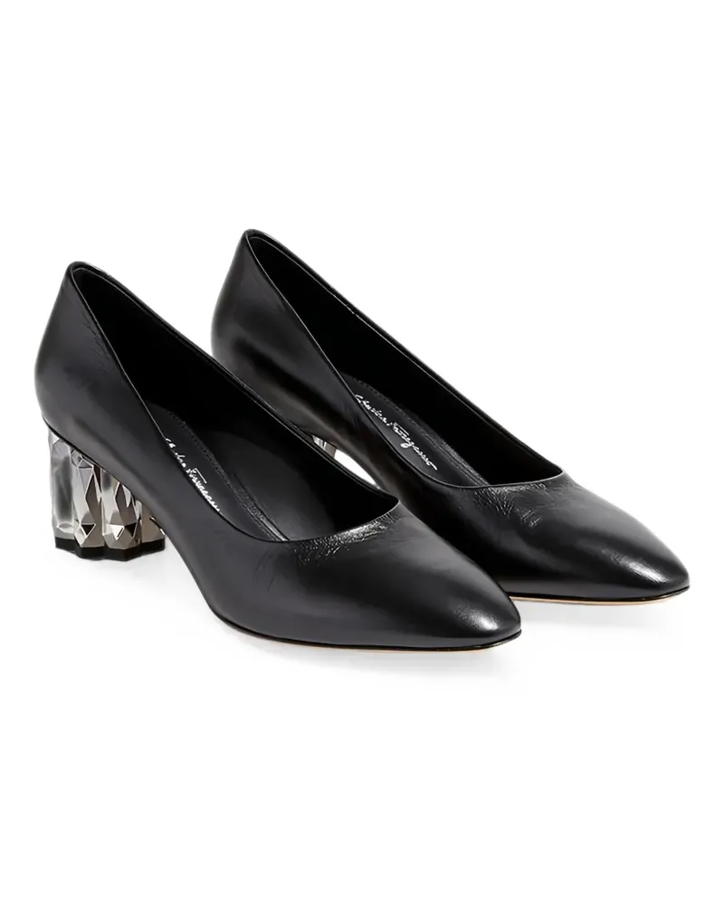 Ferragamo Pumps mit Design-Absatz - Schwarz Schwarz