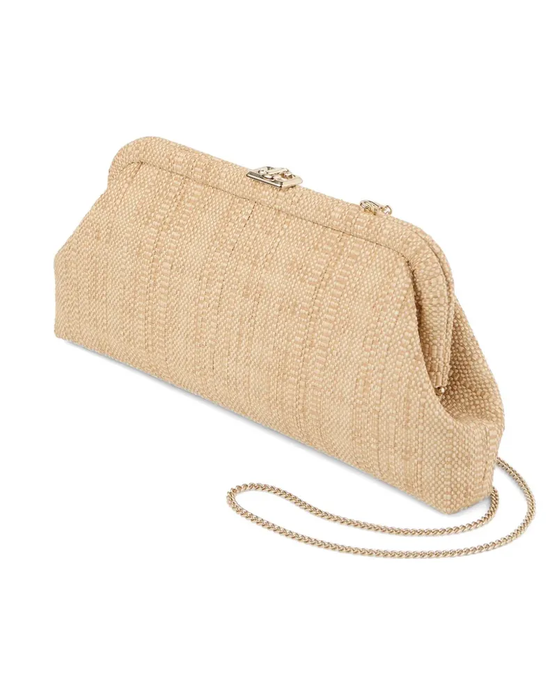 Jimmy Choo Skylar logo-plaque clutch bag - Nude Nude