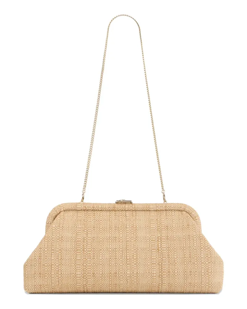 Jimmy Choo Skylar logo-plaque clutch bag - Nude Nude
