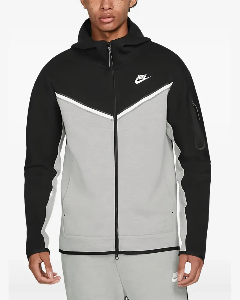Nike Tech Fleece-Hoodie mit Chevron-Einsatz - Grau Grau