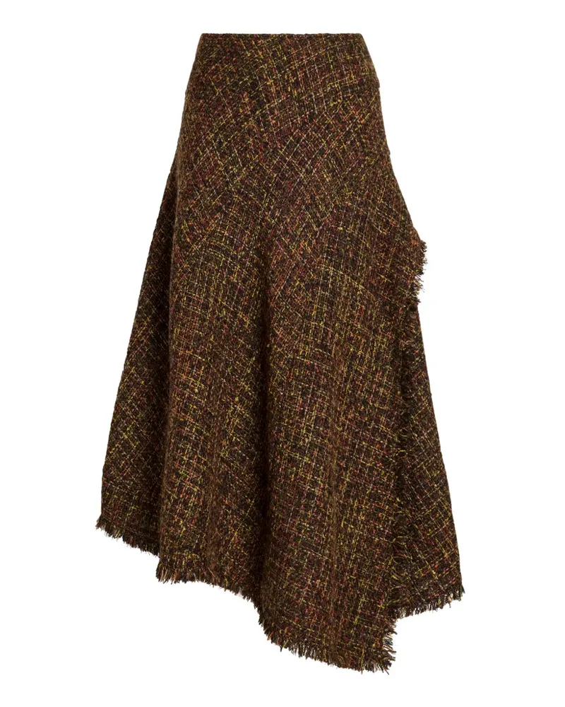 Proenza Schouler mid Layne asymmetric tweed skirt - Braun Braun