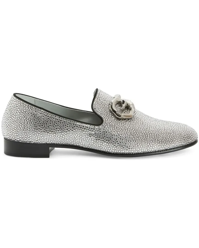Giuseppe Zanotti Leopoldino Loafer mit Kristallen - Grau Grau