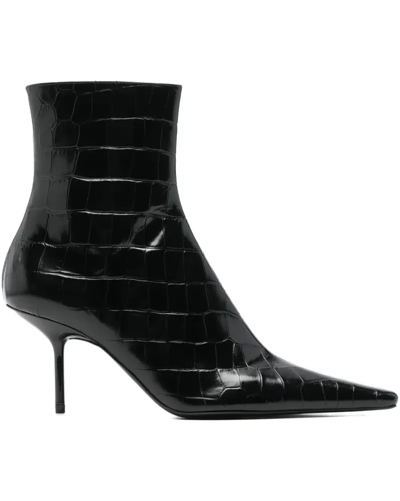 Victoria Beckham Sloan pointed crocodile-effect boots - Schwarz Schwarz