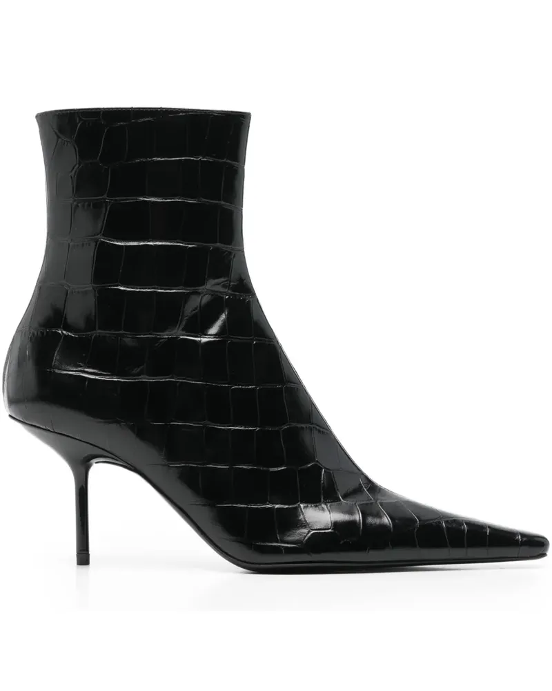 Victoria Beckham Spitze Sloan Stiefel mit Kroko-Effekt - Schwarz Schwarz