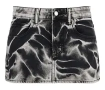 Jeans-Minirock mit Acid-Wash-Effekt - Grau