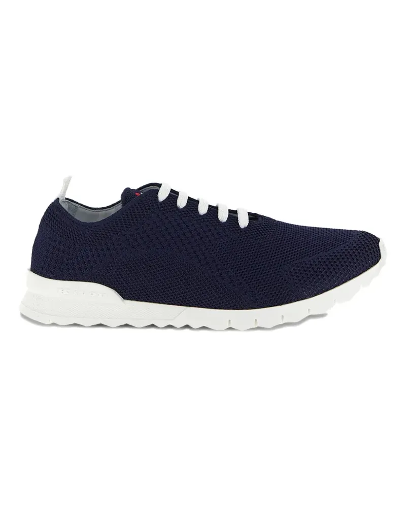 Kiton knitwear logo embroidery sneakers - Blau Blau