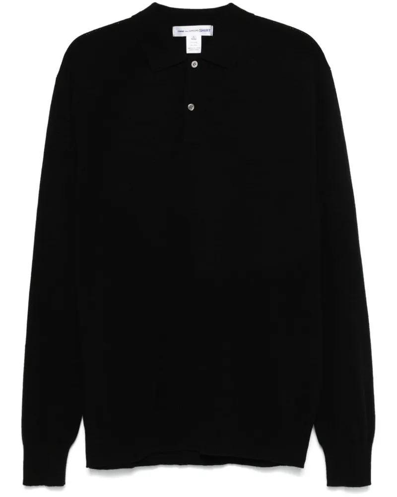 Comme des Garçons Polo-Pullover aus Wolle - Schwarz Schwarz