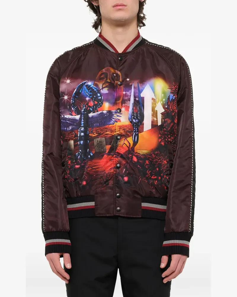 Lanvin Bomberjacke mit "Planet Scene"-Print - Rot Rot