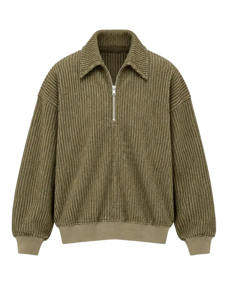 Song For The Mute half-zip ribbed-knit sweater - Grün Grün