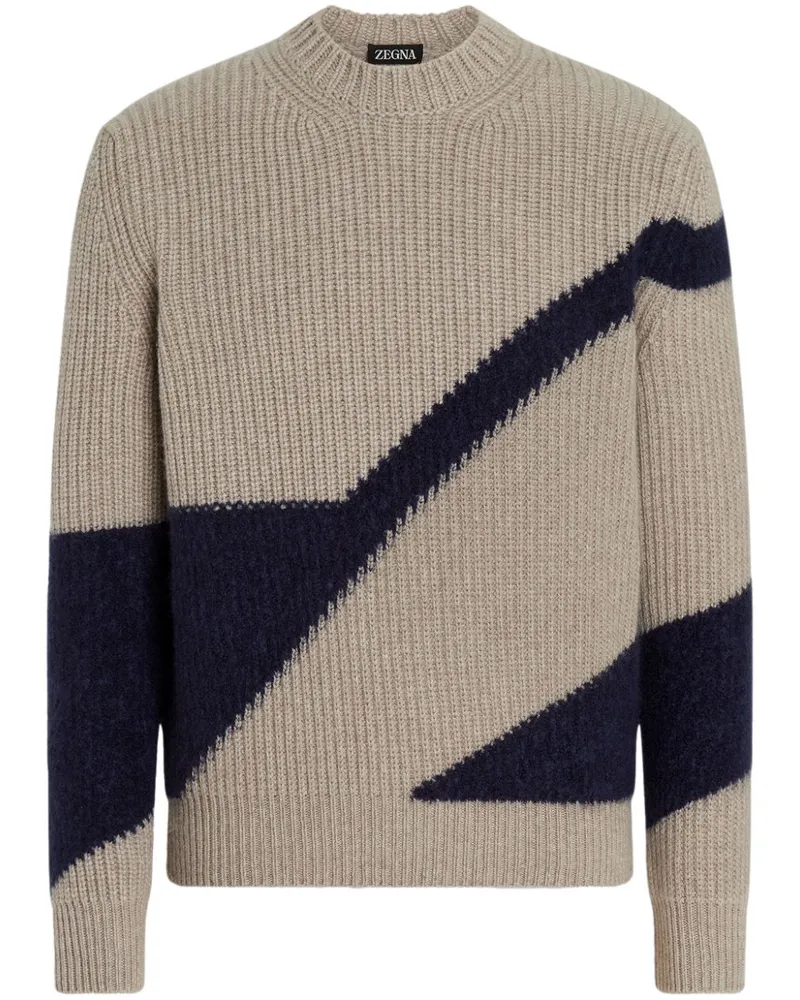 Ermenegildo Zegna Zweifarbiger Pullover - Nude Nude
