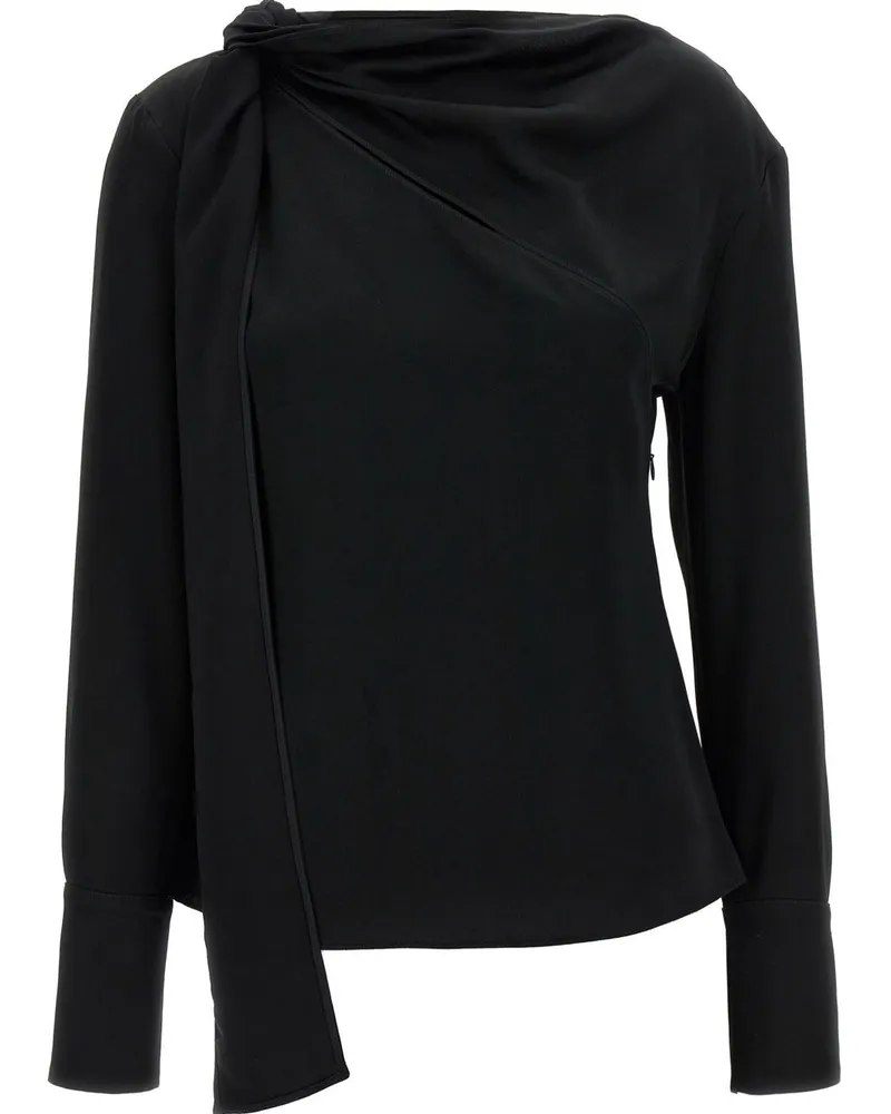 Givenchy Drapierte Bluse mit Schleifendetail - Schwarz Schwarz
