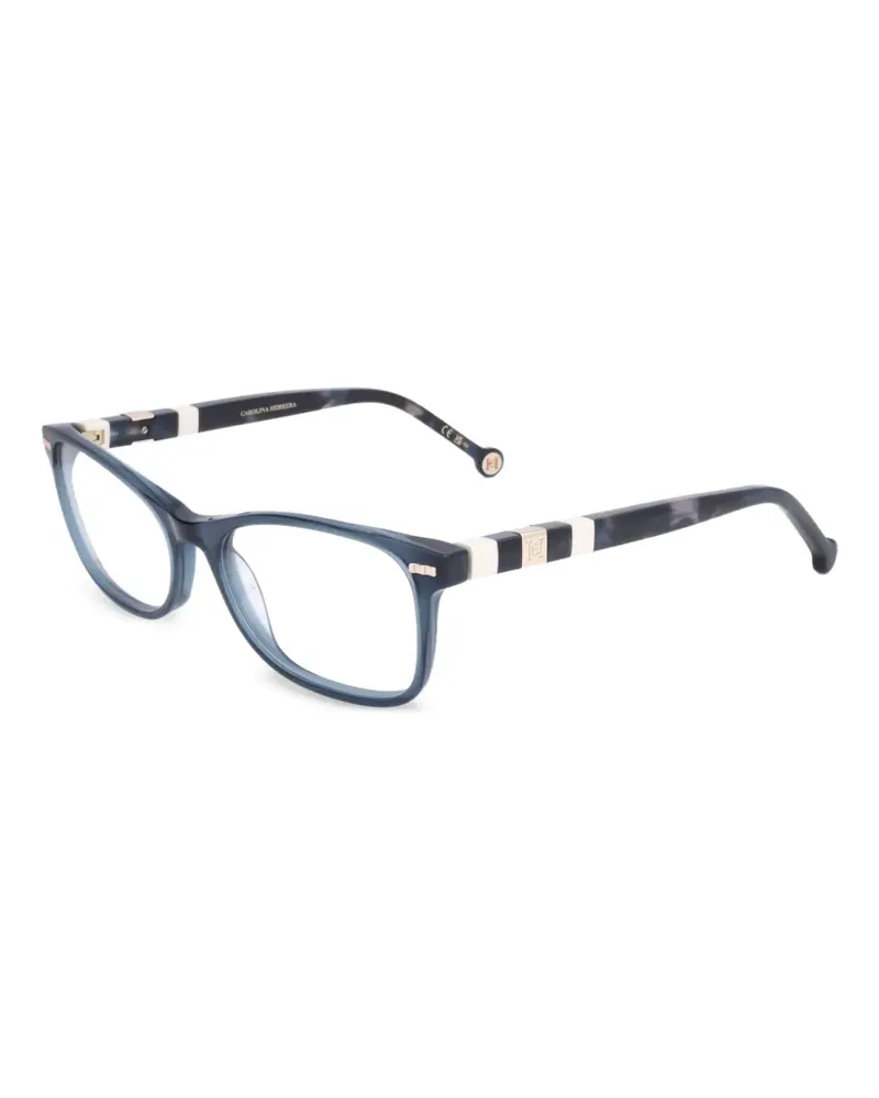 Carolina Herrera New York Eckige Sonnenbrille mit Streifen - Blau Blau