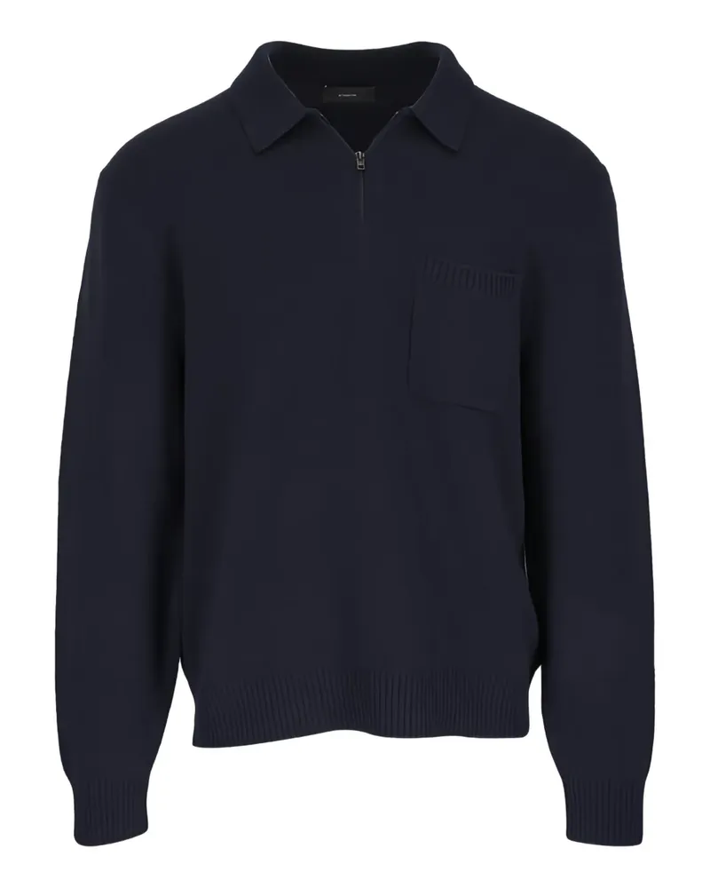 Vince chest-pocket half-zip sweater - Blau Blau