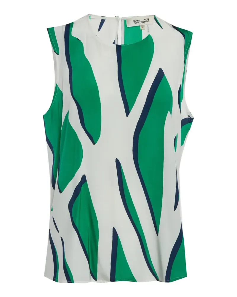 Diane von Furstenberg sleeveless printed top - Weiß Weiß
