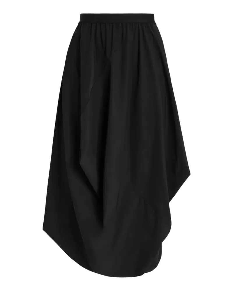 HIGH Topple draped asymmetric midi skirt - Schwarz Schwarz