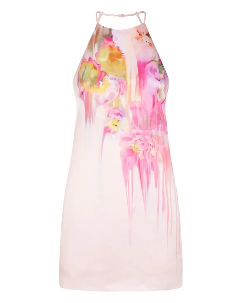 Blumarine Minikleid mit Blumen-Print - Rosa Rosa