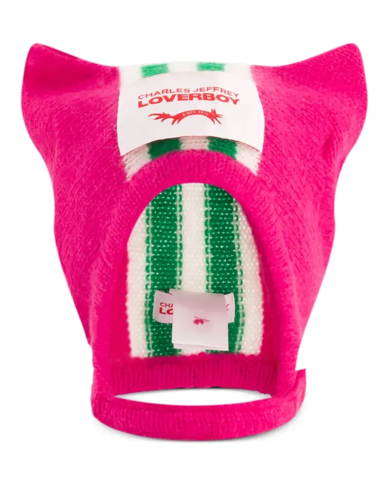 Charles Jeffrey Loverboy Gestreifter Hut mit Ohrendetail - Rosa Rosa