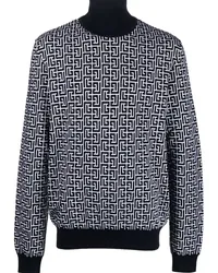 Balmain Rollkragenpullover mit Monogramm Blau