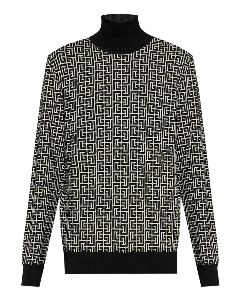 Balmain Rollkragenpullover mit Monogramm - Blau Blau