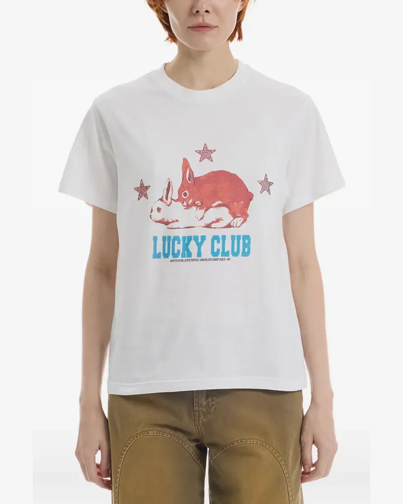 Carne Bollente Lucky Club T-Shirt mit grafischem Print - Weiß Weiß