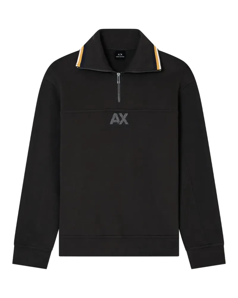 Armani Exchange logo-patch quarter-zip sweatshirt - Braun Braun