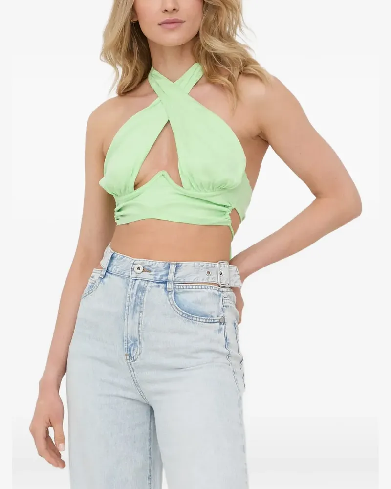 For Love and Lemons Cropped-Top mit überkreuzten Trägern - Grün Grün