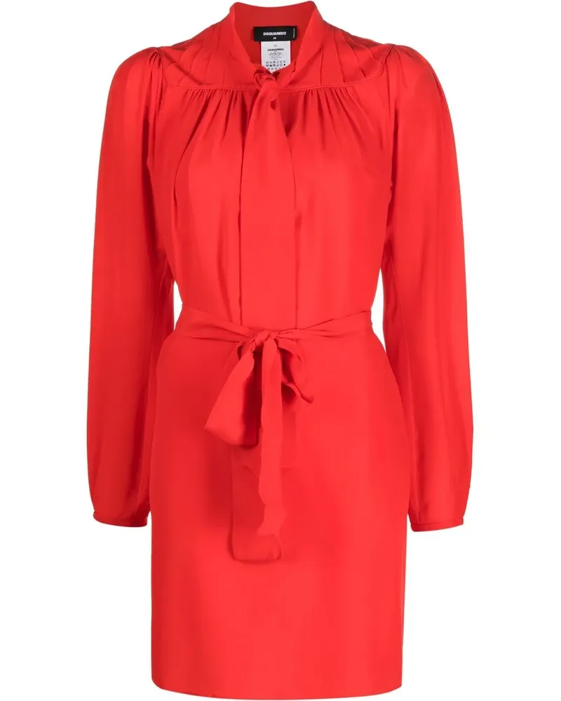 Dsquared2 Minikleid aus Seide mit Schluppe - Rot Rot