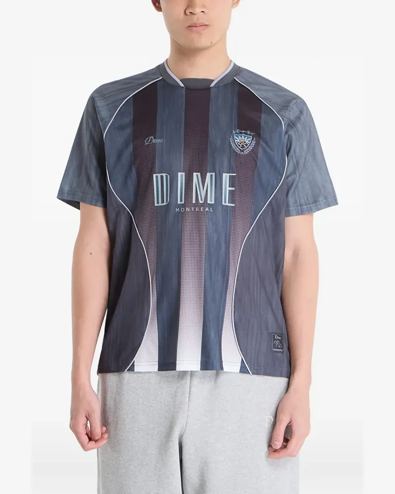 Dime striped-pattern T-shirt - Grau Grau