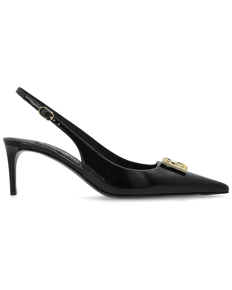 Dolce & Gabbana Slingback-Pumps mit DG 60mm - Schwarz Schwarz