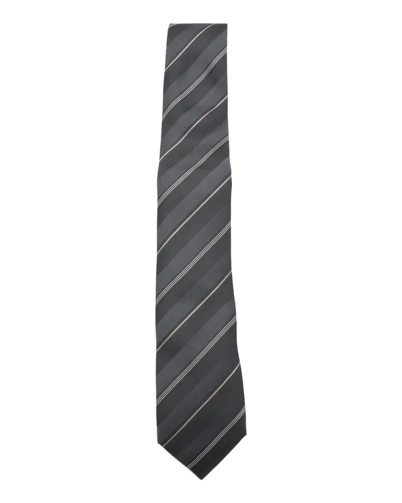 Brunello Cucinelli diagonal-stripe silk tie - Grau Grau