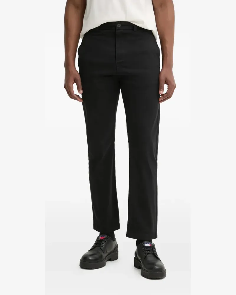 HUGO BOSS logo-patch slim-fit trousers - Schwarz Schwarz